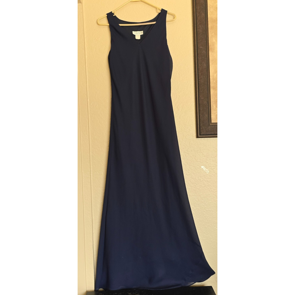 New Alyn Paige Long Evening Gown Women's Size 9/10 Navy Blue NWT Vintage